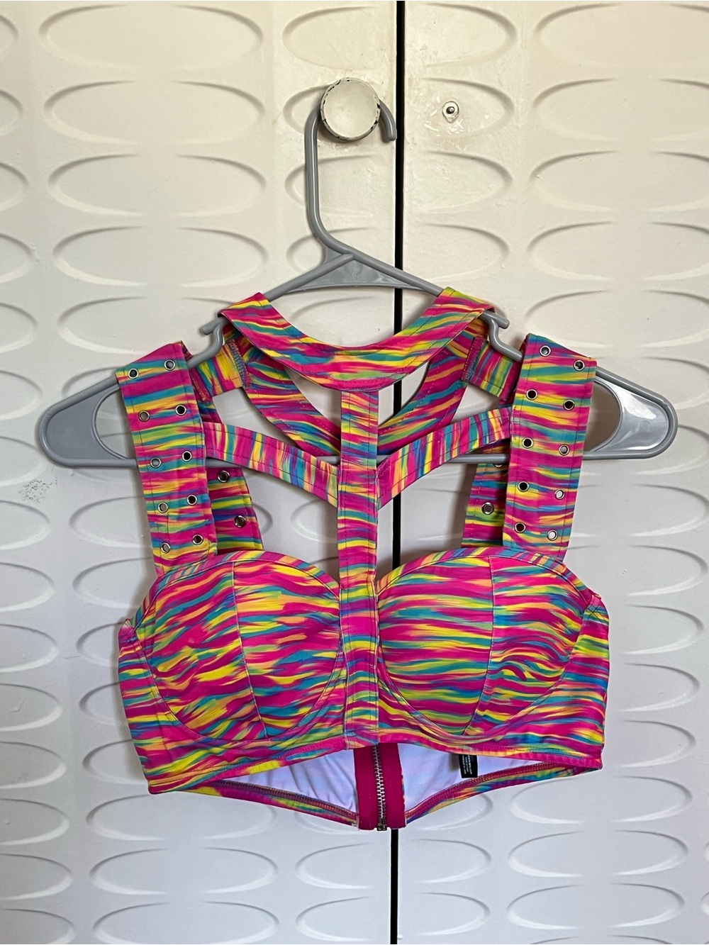 Spencer’s Medium Rainbow Rave Swirl Bralette Festival Top